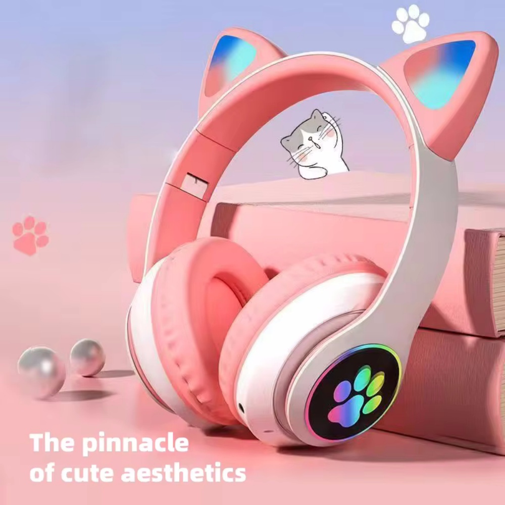 Беспроводная гарнитура с милым – обзор и цена Cat Ear Bluetooth Headset Led